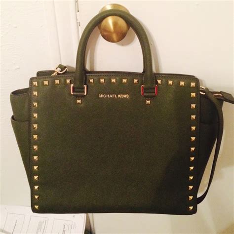 olive green michael kors purse